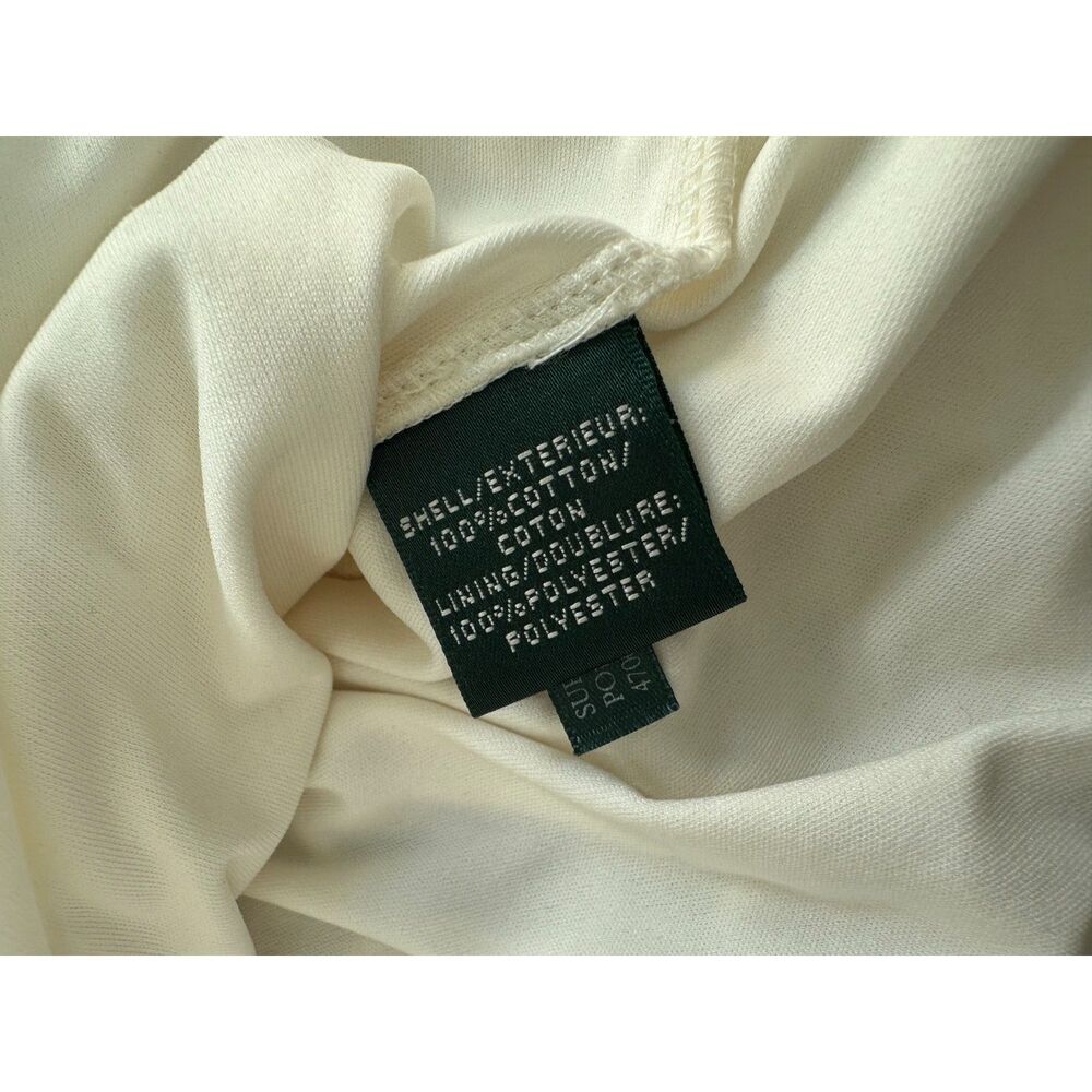 Lauren Ralph Lauren Ivory White Crochet Knit Short Sleeve Midi Dress size L - Picture 6 of 8